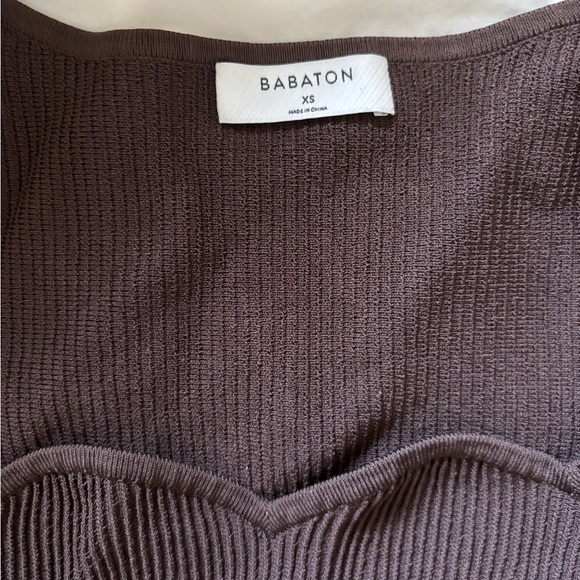 Aritzia Babaton Sculpt Knit Sweetheart Longsleeve - Rich Mocha Brown - Picture 5 of 7